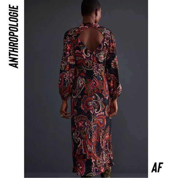 ANTHROPOLOGIE BY KACHEL PAISLEY PRINT MAXI DRESS NEW MEDIUM - Picture 6 of 12